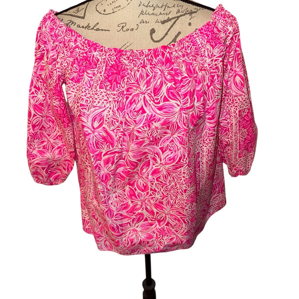 Lilly Pulitzer WINIFRED TOP Pinata Pink New Blooms on Bloc
